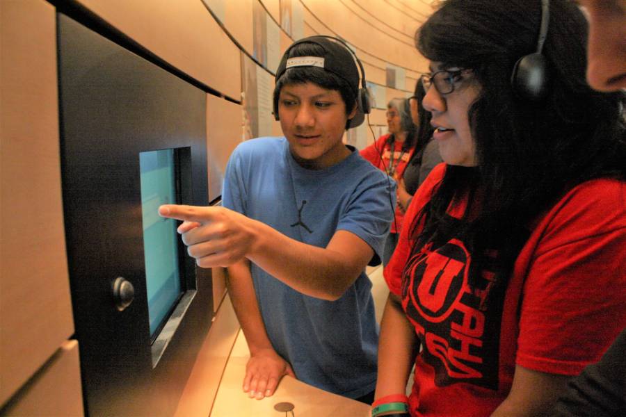 SYLAP students interacting with an exhibit